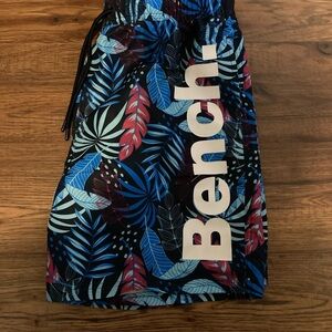 Bench Men's Tropical Leaf Swim Trunks - Blue